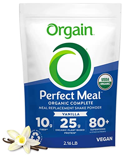 Orgain Organic Perfect Meal Replacement Protein Powder, Vanilla - 25g Plant Based Protein - Maple Wellness Supplements