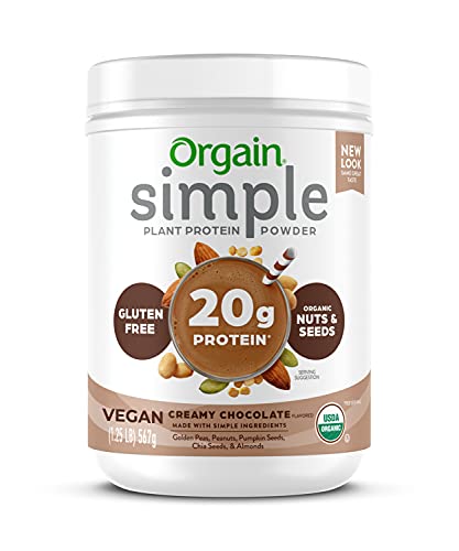 Orgain Organic Simple Vegan Protein Powder, Chocolate - 20g Plant Based Protein - Maple Wellness Supplements