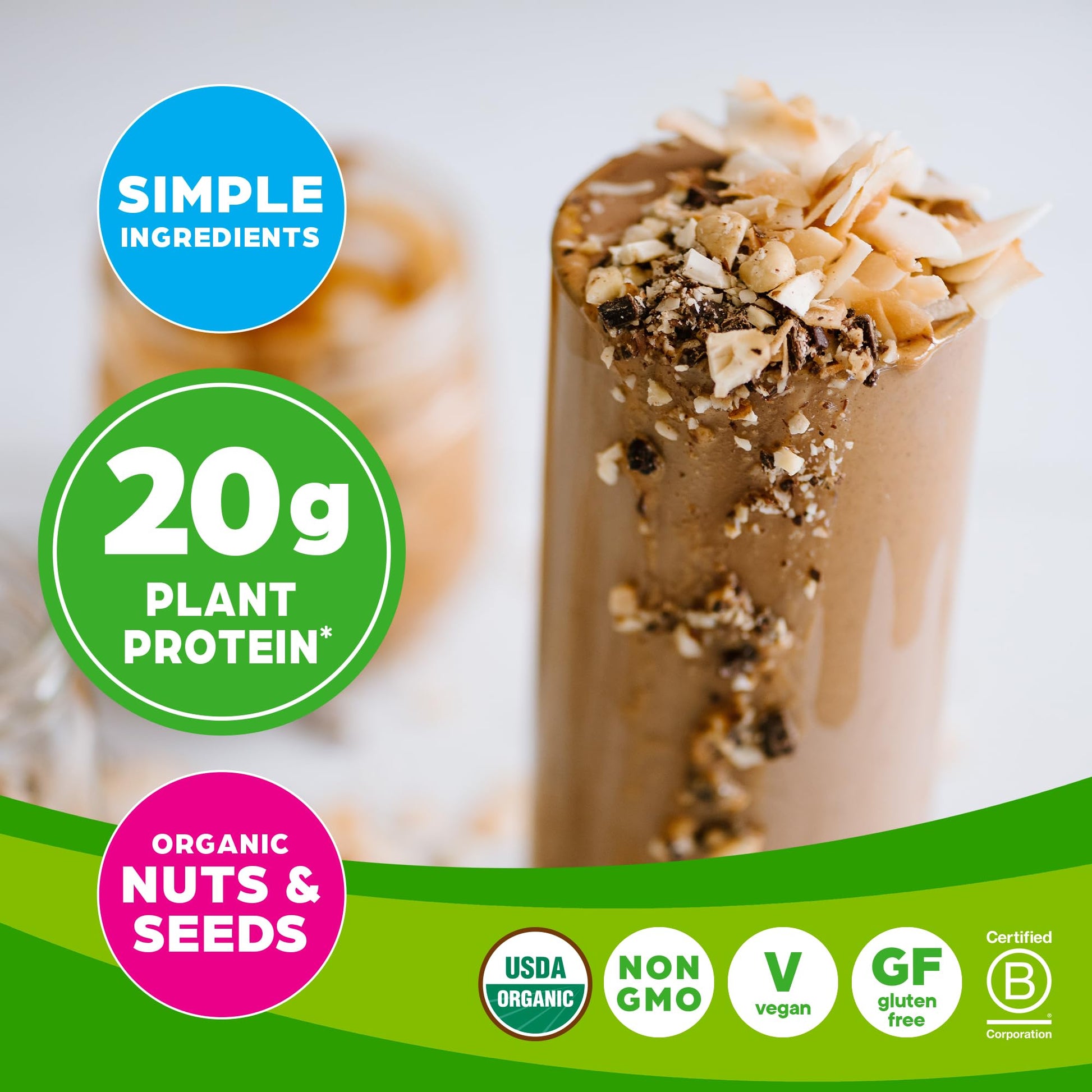 Orgain Organic Simple Vegan Protein Powder, Peanut Butter - 20g Plant Based Protein - Maple Wellness Supplements