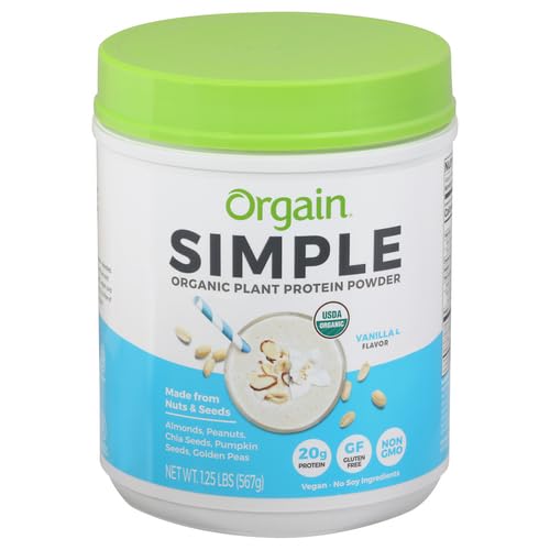 Orgain Organic Simple Vegan Protein Powder, Vanilla - 20g Plant Based Protein - Maple Wellness Supplements