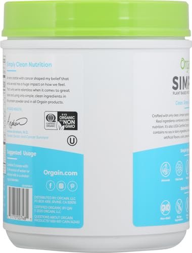 Orgain Organic Simple Vegan Protein Powder, Vanilla - 20g Plant Based Protein - Maple Wellness Supplements