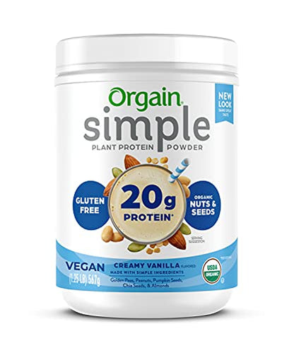 Orgain Organic Simple Vegan Protein Powder, Vanilla - 20g Plant Based Protein - Maple Wellness Supplements