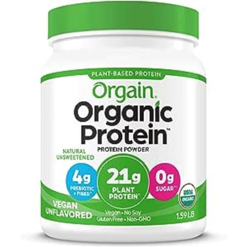 Orgain Organic Unflavored Vegan Protein Powder, Natural Unsweetened - 21g Plant Based - Maple Wellness Supplements