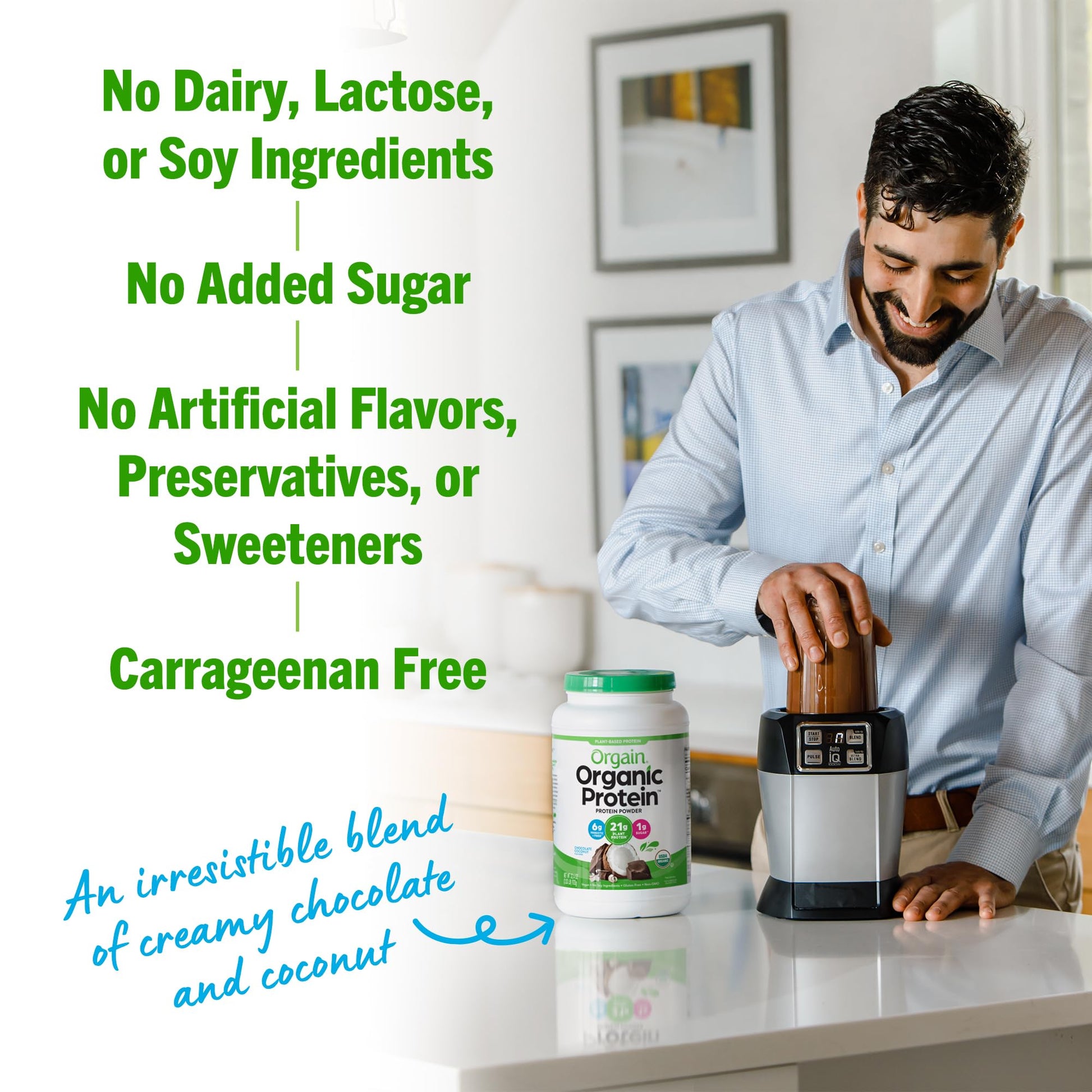 Orgain Organic Vegan Protein Powder, Chocolate Coconut - 21g of Plant Based Protein - Maple Wellness Supplements