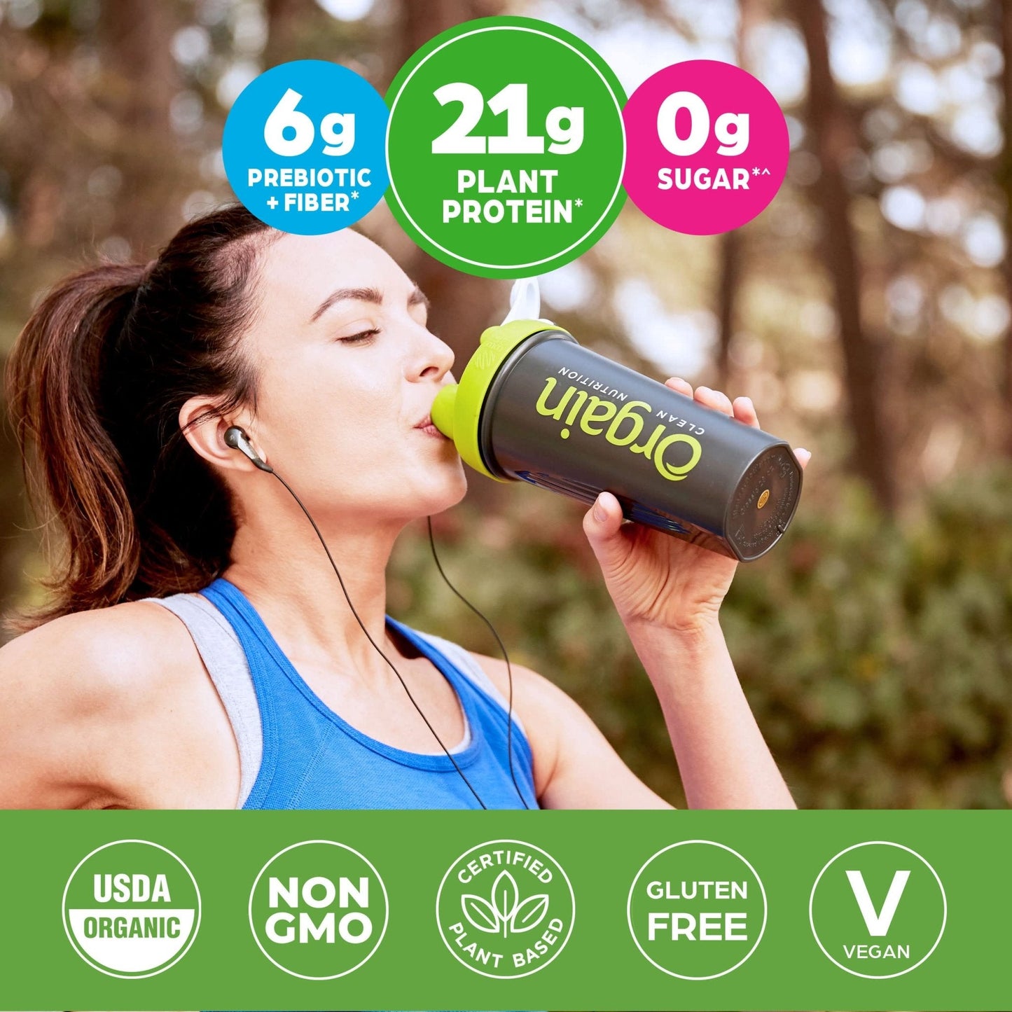 Orgain Organic Vegan Protein Powder, Chocolate Fudge - 21g Plant Based Protein, Gluten - Maple Wellness Supplements