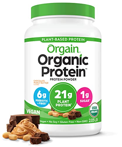 Orgain Organic Vegan Protein Powder, Chocolate Peanut Butter - 21g of Plant Based Protein - Maple Wellness Supplements