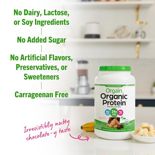 Orgain Organic Vegan Protein Powder, Chocolate Peanut Butter - 21g of Plant Based Protein - Maple Wellness Supplements