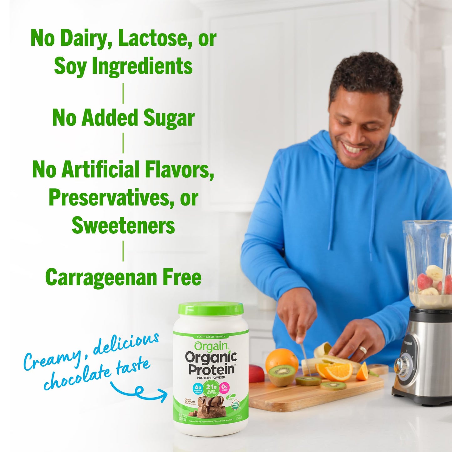 Orgain Organic Vegan Protein Powder, Creamy Chocolate Fudge - 21g Plant Based Protein - Maple Wellness Supplements
