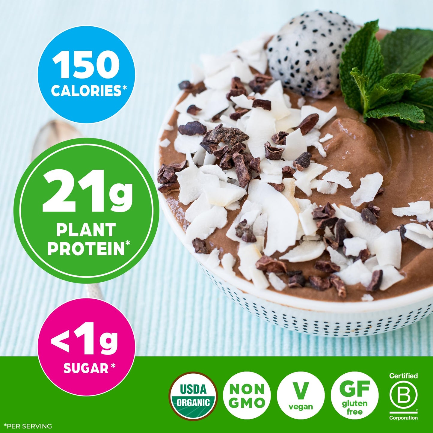 Orgain Organic Vegan Protein Powder, Creamy Chocolate Fudge - 21g Plant Protein, 7g Prebiotic Fiber, Low Net Carb, No Lactose Ingredients, No Added Sugar - Maple Wellness Supplements