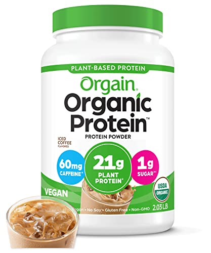 Orgain Organic Vegan Protein Powder, Iced Coffee - 21g Plant Based Protein, Gluten Free - Maple Wellness Supplements