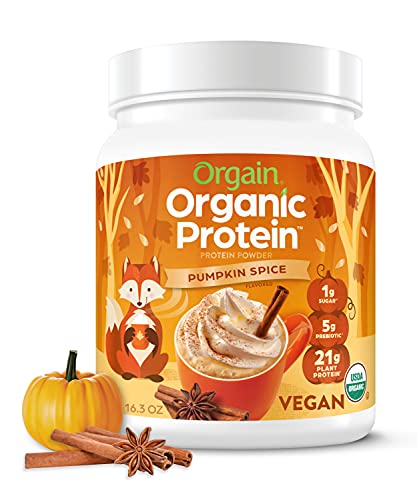 Orgain Organic Vegan Protein Powder, Pumpkin Spice - 21g of Plant Based Protein - Maple Wellness Supplements
