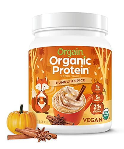 Orgain Organic Vegan Protein Powder, Pumpkin Spice - 21g of Plant Based Protein - Maple Wellness Supplements