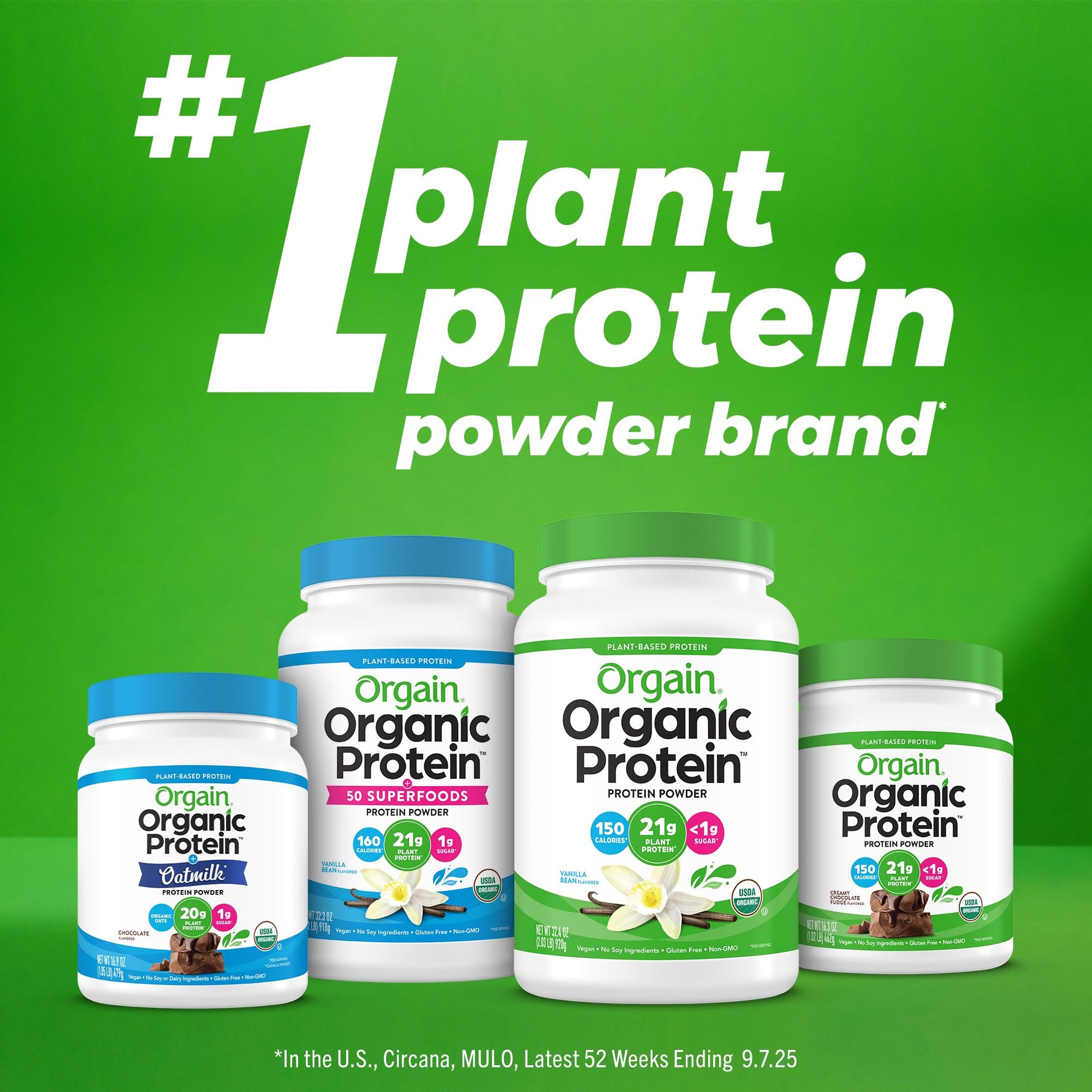 Orgain Organic Vegan Protein Powder, Vanilla Bean - 21g Plant Based Protein, 4g Prebiotic Fiber, No Lactose Ingredients, No Added Sugar, Non-GMO, For Shakes & Smoothies - Maple Wellness Supplements