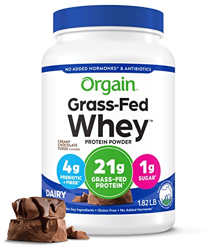 Orgain Whey Protein Powder, Creamy Chocolate Fudge - 21g Grass Fed Dairy Protein - Maple Wellness Supplements