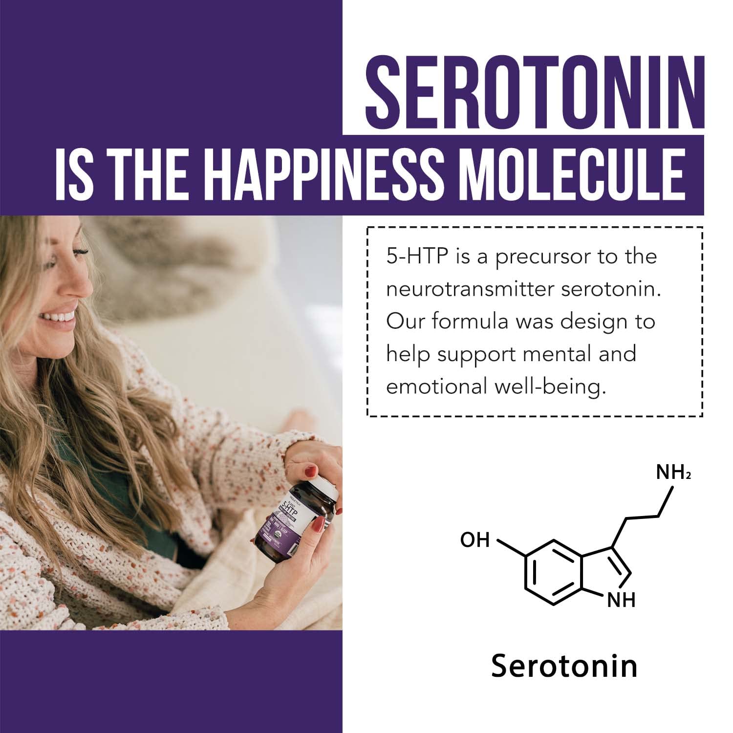 Organic 5-HTP - 200 mg | 99% 5HTP Concentration, Plus Cofactor Vitamin B6 & Lion’s Mane | Water Extracted from Organic Griffonia Seeds | Supports Mood - Maple Wellness Supplements