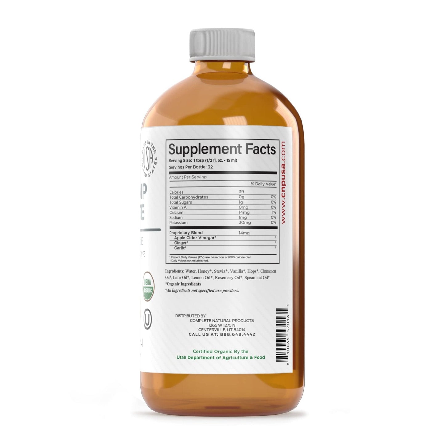 Organic Amish Leg Cramp Relief Liquid 16oz - Natural Muscle and Foot Support Supplement with Apple Cider Vinegar, Ginger, Garlic, Aloe, Fast Cramp Reducing Formula, Certified Organic, Made in USA - Maple Wellness Supplements