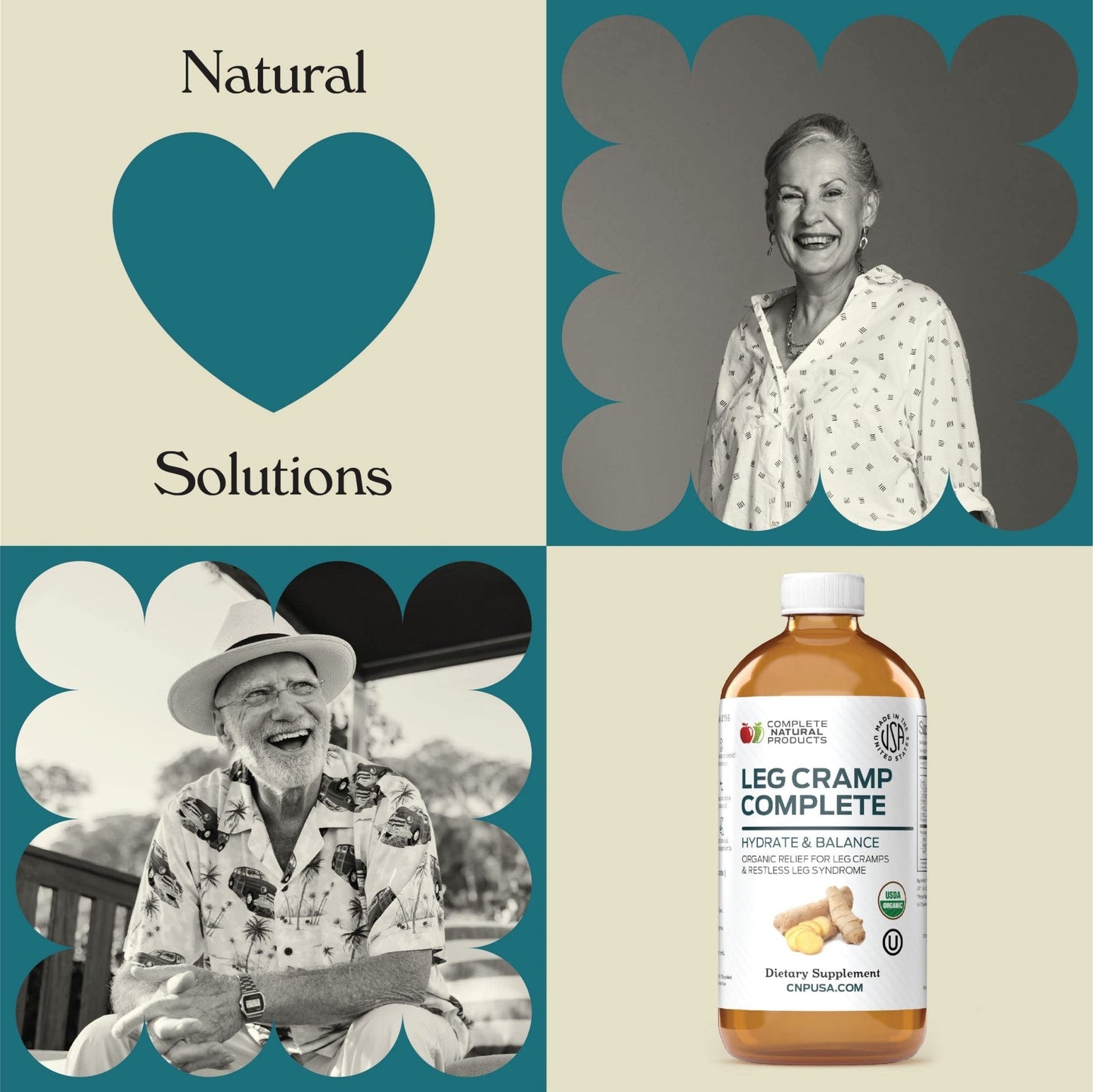 Organic Amish Leg Cramp Relief Liquid 16oz - Natural Muscle and Foot Support Supplement with Apple Cider Vinegar, Ginger, Garlic, Aloe, Fast Cramp Reducing Formula, Certified Organic, Made in USA - Maple Wellness Supplements