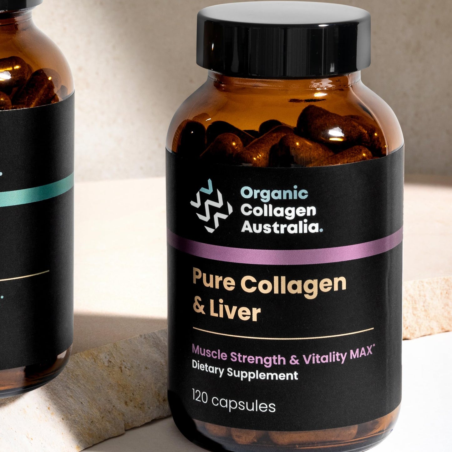 Organic Collagen Australia Pure Collagen & Liver Capsules – Muscle Strength & Vitality with Hydrolyzed Collagen, Grass-Fed Liver, and Vitamin B12 – 120 Capsules - Maple Wellness Supplements