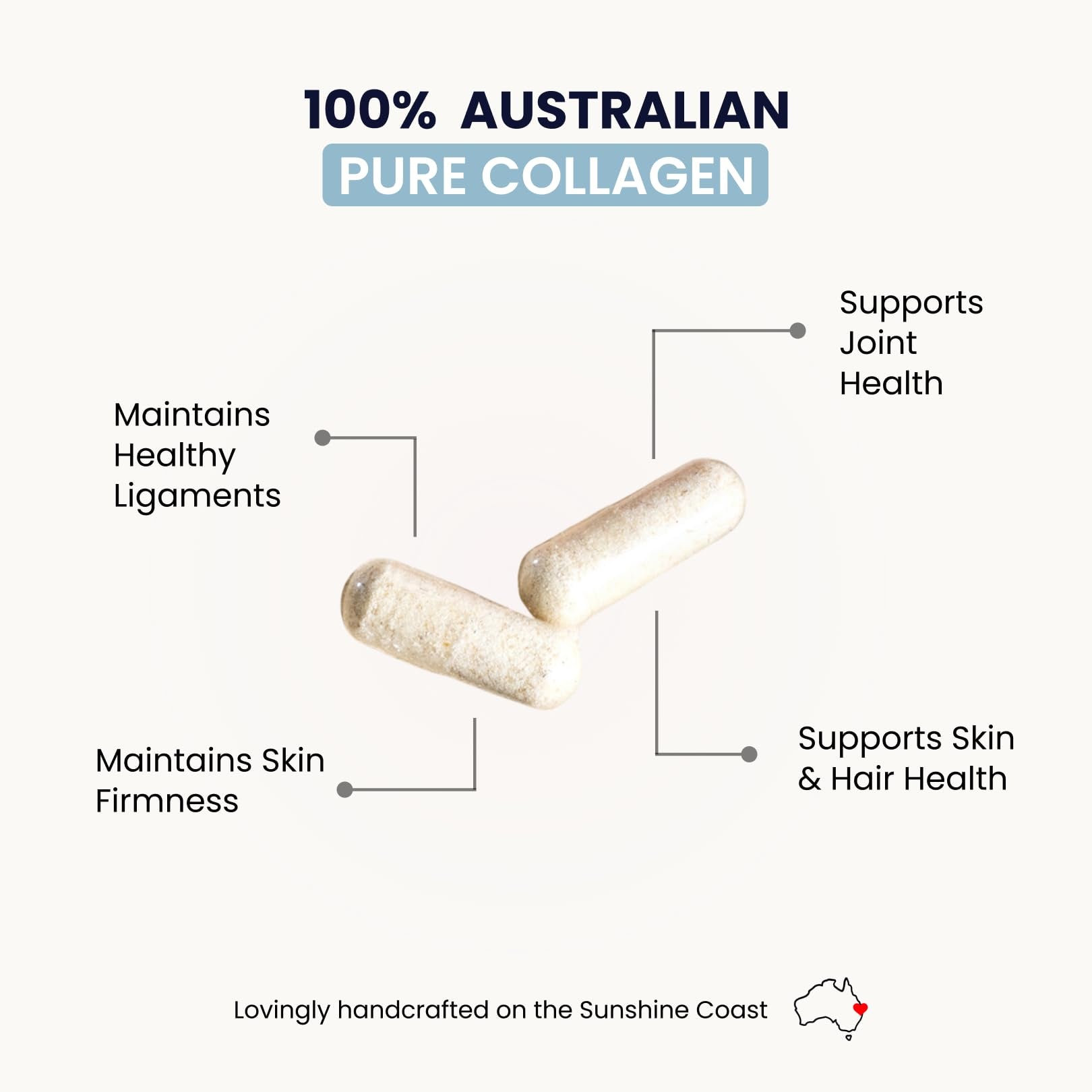 Organic Collagen Australia Pure Hydrolyzed Collagen Capsules – Bioavailable for Skin Elasticity, Hair Health, and Joint Support – Grass-Fed, Pasture-Raised, Paleo & Keto Friendly (120 Caps) - Maple Wellness Supplements