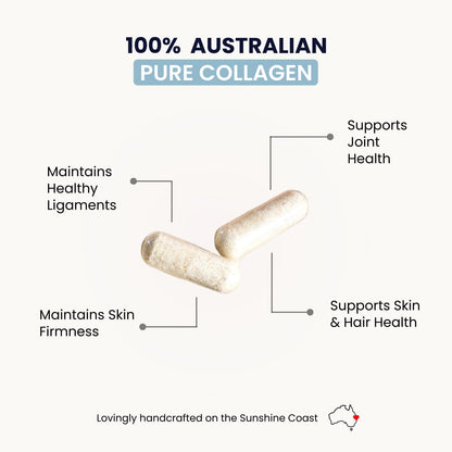 Organic Collagen Australia Pure Hydrolyzed Collagen Capsules – Bioavailable for Skin Elasticity, Hair Health, and Joint Support – Grass-Fed, Pasture-Raised, Paleo & Keto Friendly (120 Caps) - Maple Wellness Supplements