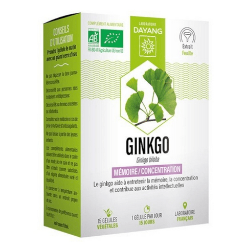 Organic Ginkgo biloba bio 15 capsules - DAYANG - Maple Wellness Supplements