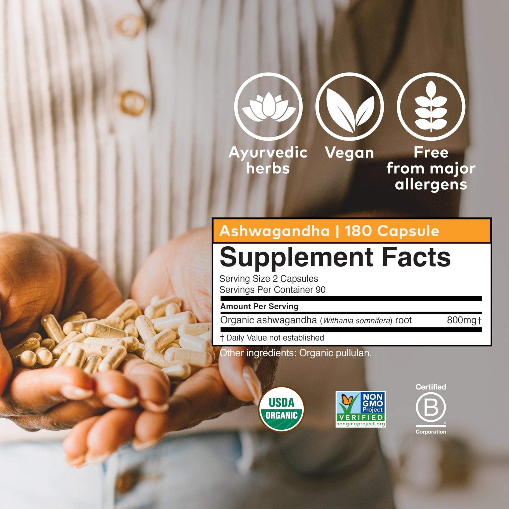 ORGANIC INDIA Ashwagandha Capsules - Organic Ashwagandha Supplement - Vegan Ashwagandha Root, Gluten-Free, Kosher, Non-GMO, Supports Stress Relief, - Maple Wellness Supplements