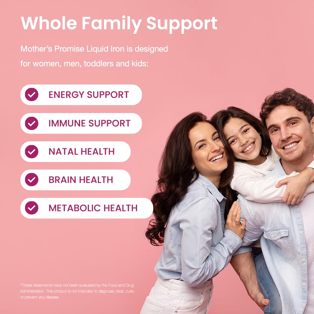 Organic Liquid Iron Supplement for Women, Men & Kids with Vitamin C | Sugar Free Natural Berry Flavor Non Constipating Vegan Ferrochel - Maple Wellness Supplements
