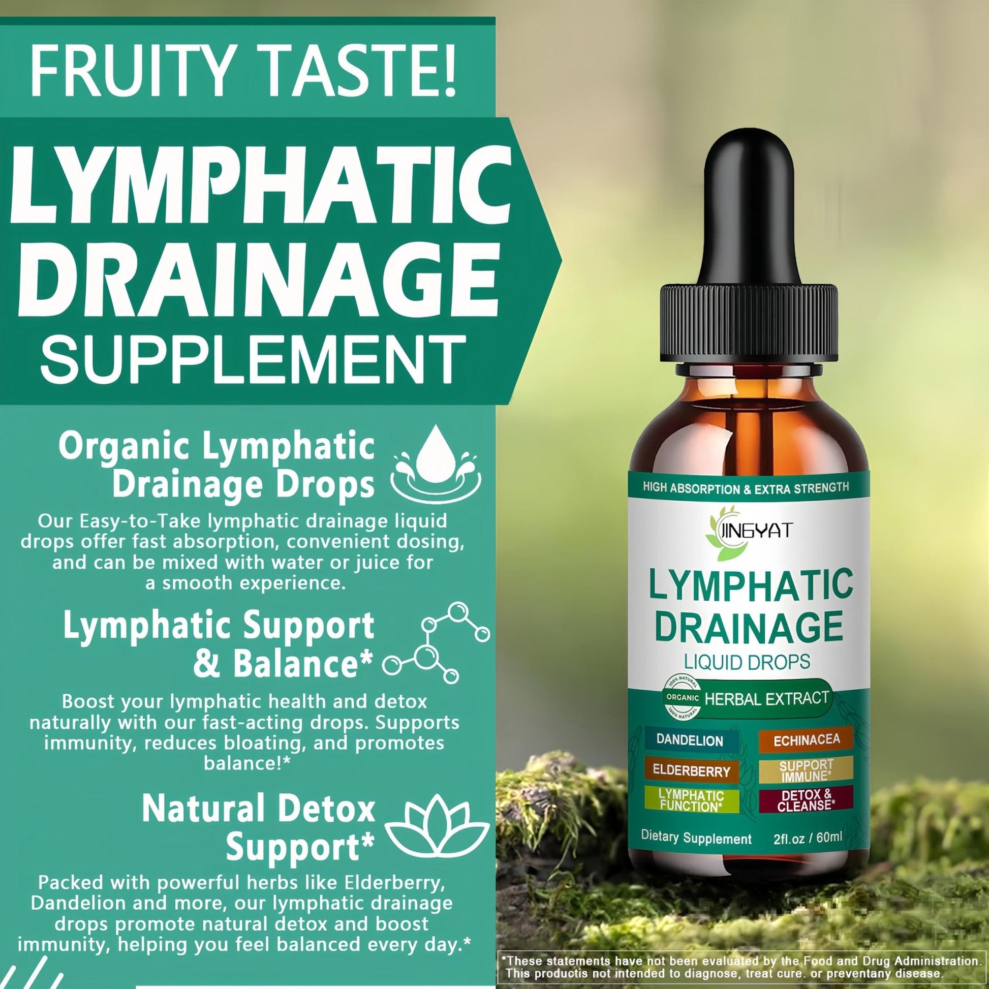 Organic Lymphatic Drainage Drops | 17-in-1 Lymphatic Drainage Supplement | Echinacea,Elderberry,Dandelion | High Absorption Liposomal Lymphatic Drainage for Immune Support,Lymph Cleanse&Detox,2 fl oz - Maple Wellness Supplements