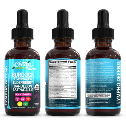 Organic Lymphatic Drainage Supplement | Lymphatic Support Drops | Burdock Root Echinacea Elderberry Dandelion Astragalus Milk Thistle Sea Moss Red Clover - Maple Wellness Supplements