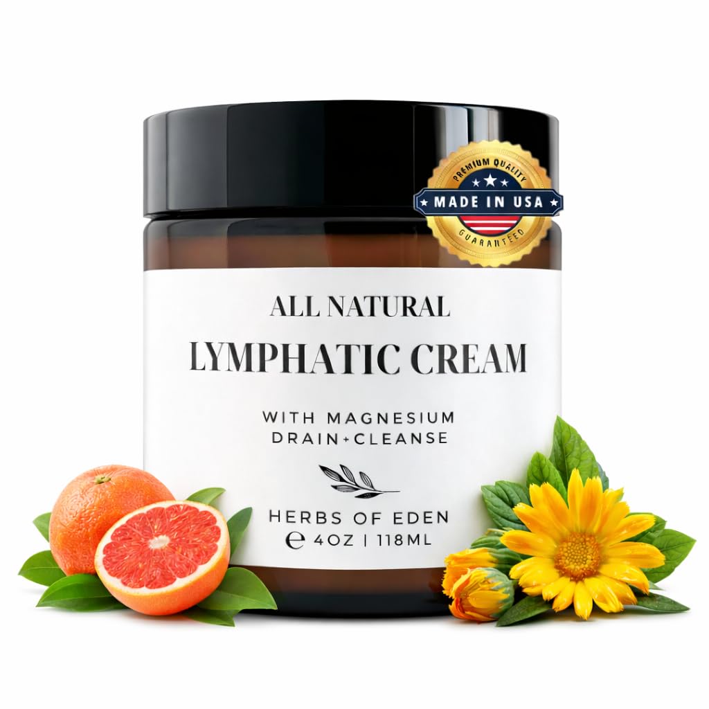 Organic Lymphatic Massage Cream with Magnesium – Natural Topical Cream | Stimulate Lymph Fluid | Family Owned, Made in USA - Maple Wellness Supplements