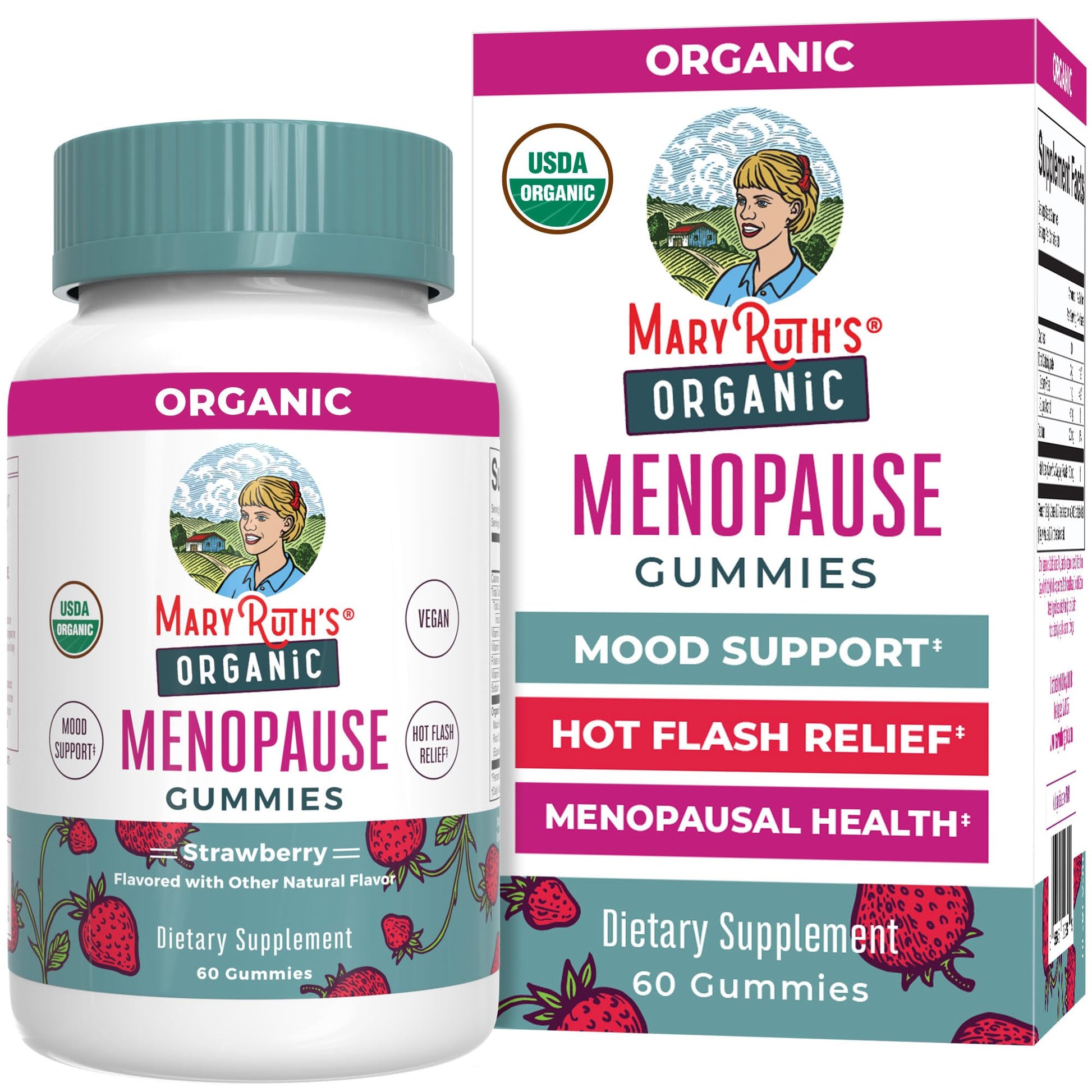 Organic Menopause Gummies by MaryRuth's | Menopause Supplements for Women | Mood Support | Hot Flash Relief | Maca Root | Black Cohosh | USDA Organic | Non-GMO | Vegan | 30 Servings - Maple Wellness Supplements