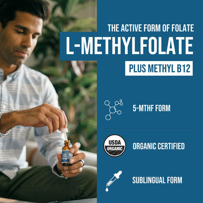 Organic Methyl Folate 1000 mcg + Methyl B12 Cofactor (300 Servings) – Metabolically Active 5-MTHF Form, Organic Berry Flavor - Maple Wellness Supplements