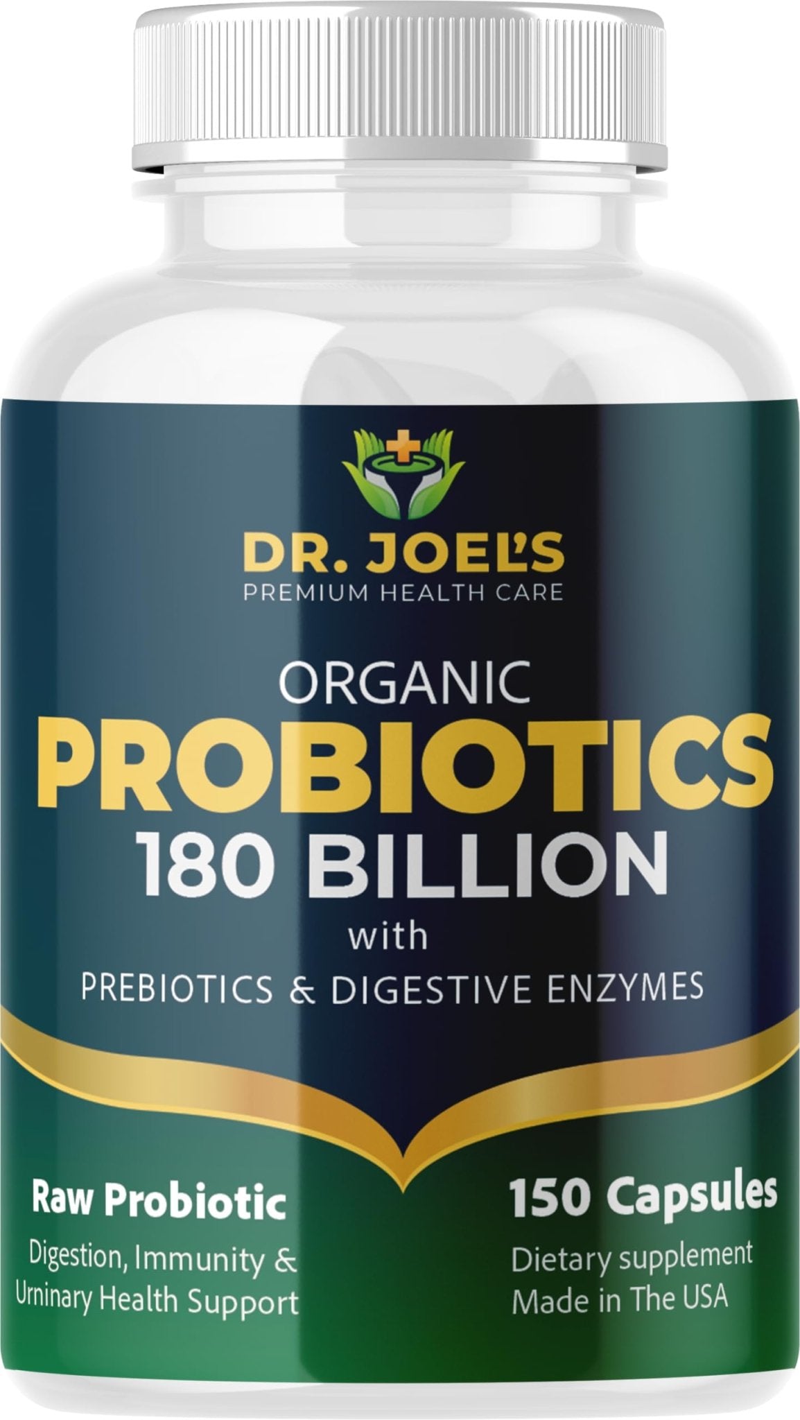Organic Probiotics 180 Billion CFU - 40 Strains Vegan Probiotics + Prebiotics + Digestive Enzymes - Gut & Immune Health - 100% Pure, Maximum Potency - Maple Wellness Supplements