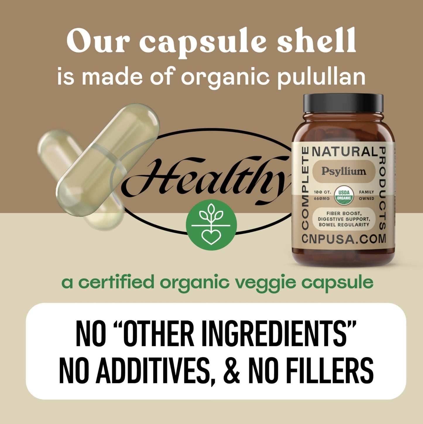 Organic Psyllium Husk Capsules 660mg - Fiber Caps Supplement, Psyllium Capsules for Digestive Regularity, Colon Cleanse Support, Unflavored Whole - Maple Wellness Supplements