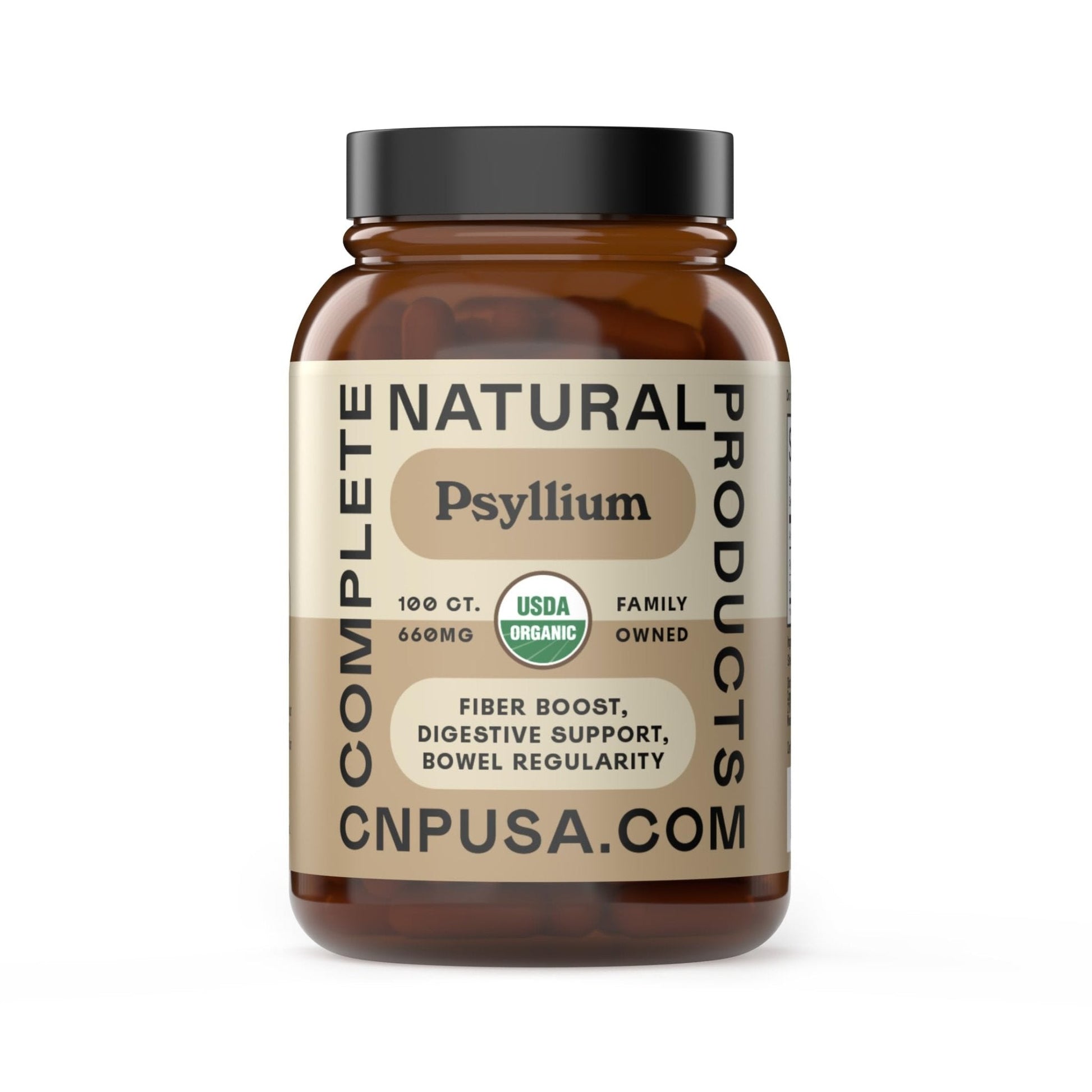 Organic Psyllium Husk Capsules 660mg - Fiber Caps Supplement, Psyllium Capsules for Digestive Regularity, Colon Cleanse Support, Unflavored Whole - Maple Wellness Supplements