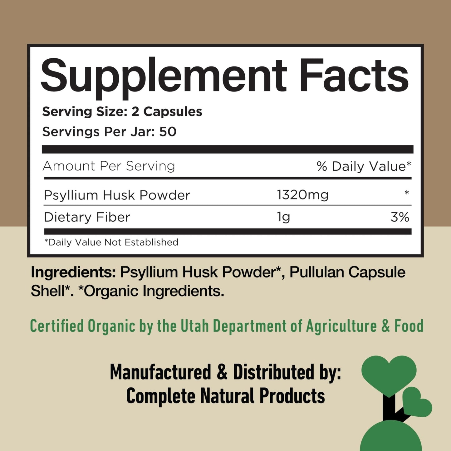Organic Psyllium Husk Capsules 660mg - Fiber Caps Supplement, Psyllium Capsules for Digestive Regularity, Colon Cleanse Support, Unflavored Whole - Maple Wellness Supplements