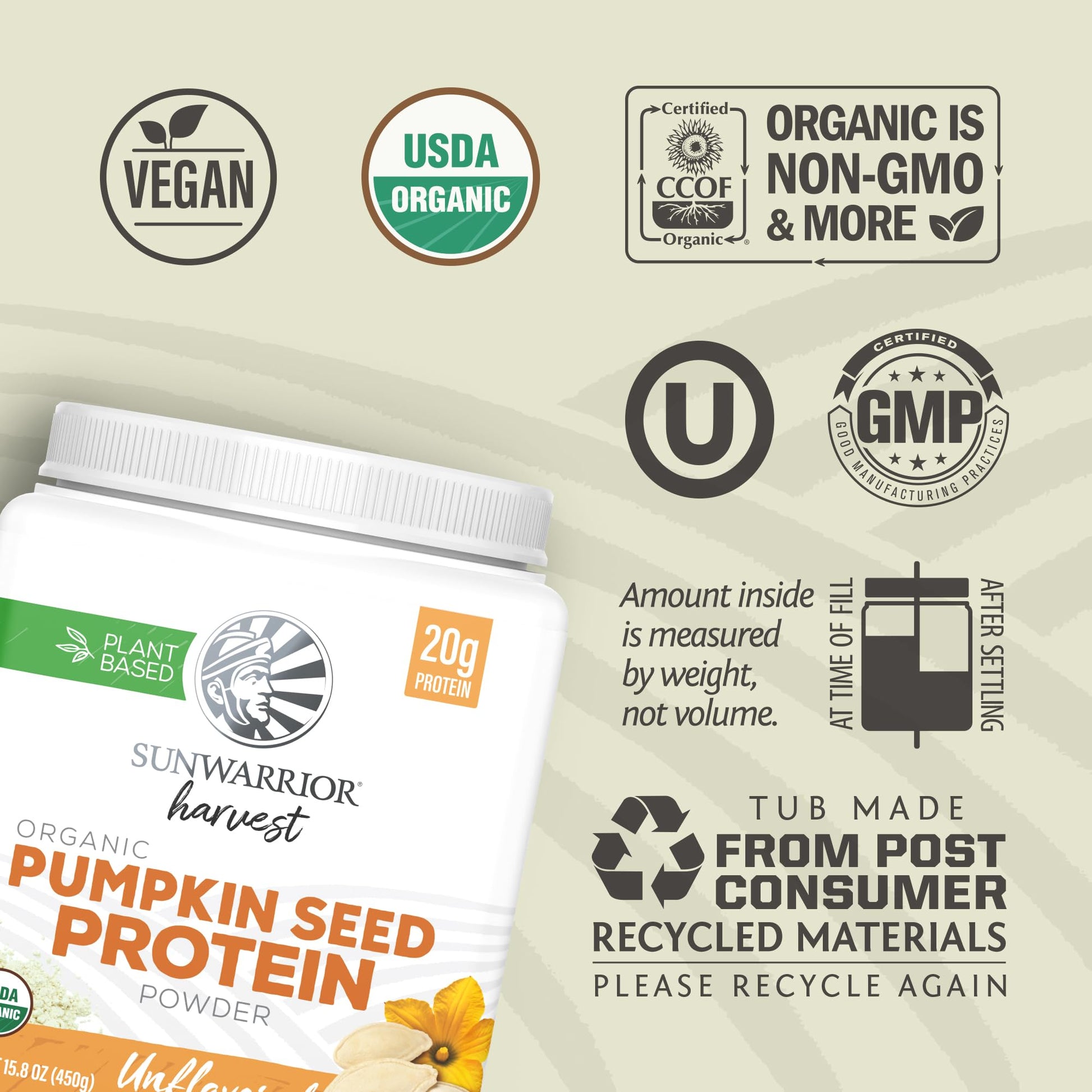 Organic Pumpkin Seed Protein Powder Cold Pressed, Simple Single-Ingredient Superfood Plant-Based, Easy to Digest All 9 Essential Amino Acids Mild Flavor for Smoothies - Maple Wellness Supplements