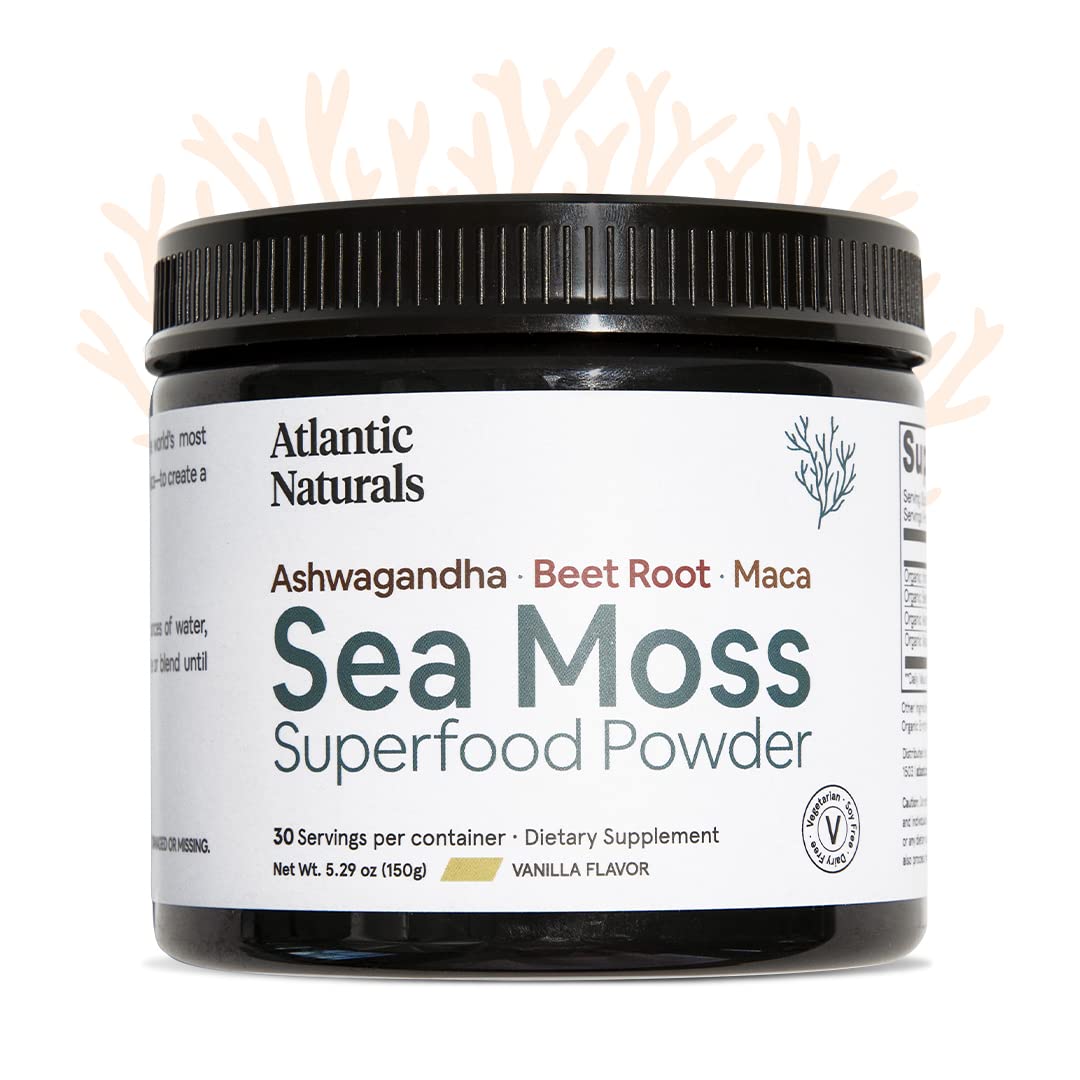 Organic Sea Moss Superfood Powder with Ashwagandha, Beet Root, and Maca - Maple Wellness Supplements
