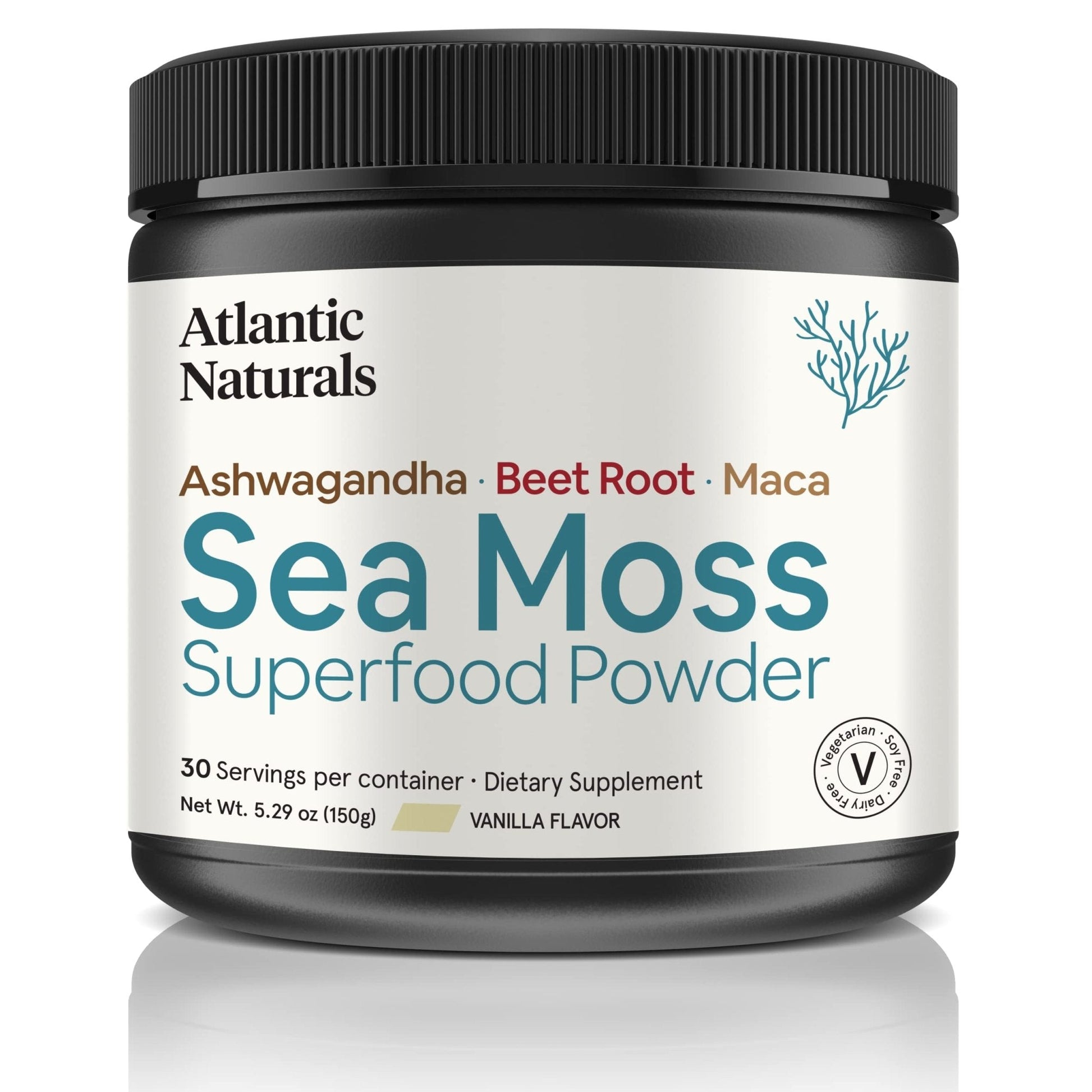 Organic Sea Moss Superfood Powder with Ashwagandha, Beet Root, and Maca - Maple Wellness Supplements