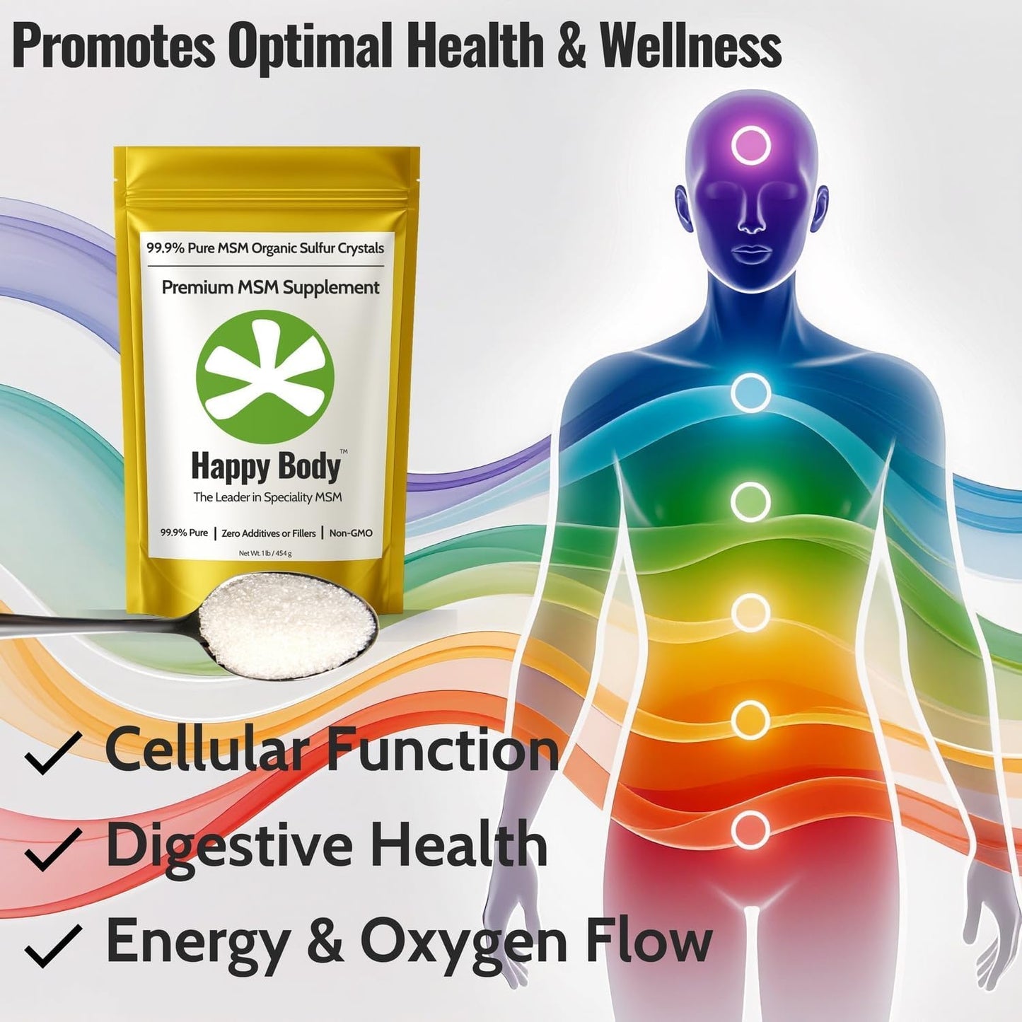 Organic Sulfur Crystals | 99.9% Pure MSM Crystals for Joint Support, Recovery, Hair, Skin & Nails | 90 Servings | 1 lb Bag - Maple Wellness Supplements
