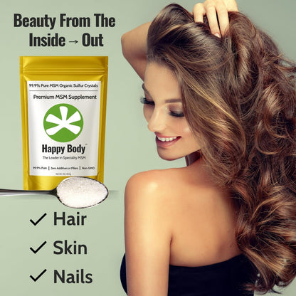 Organic Sulfur Crystals | 99.9% Pure MSM Crystals for Joint Support, Recovery, Hair, Skin & Nails | 90 Servings | 1 lb Bag - Maple Wellness Supplements