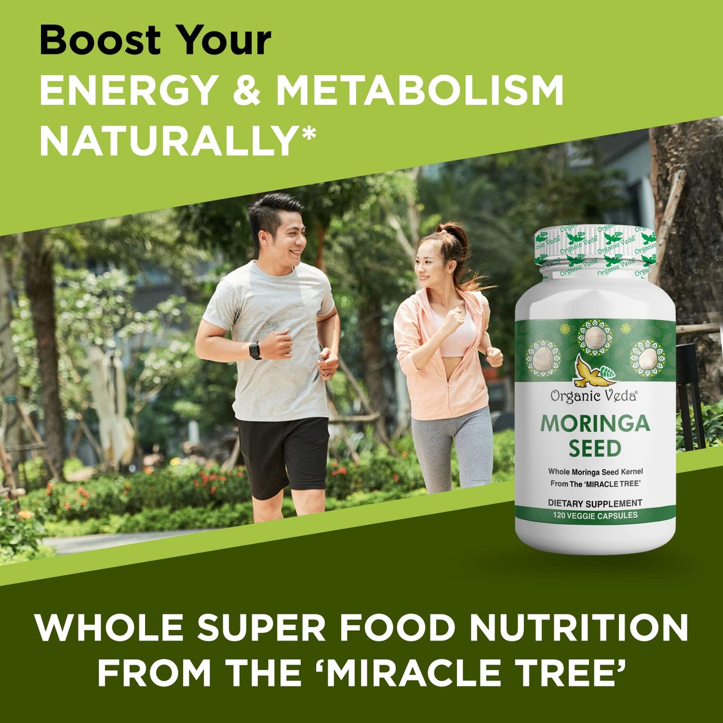Organic Veda Moringa Seed Capsules - Pure Organic Moringa Capsules Seed Powder - Maple Wellness Supplements