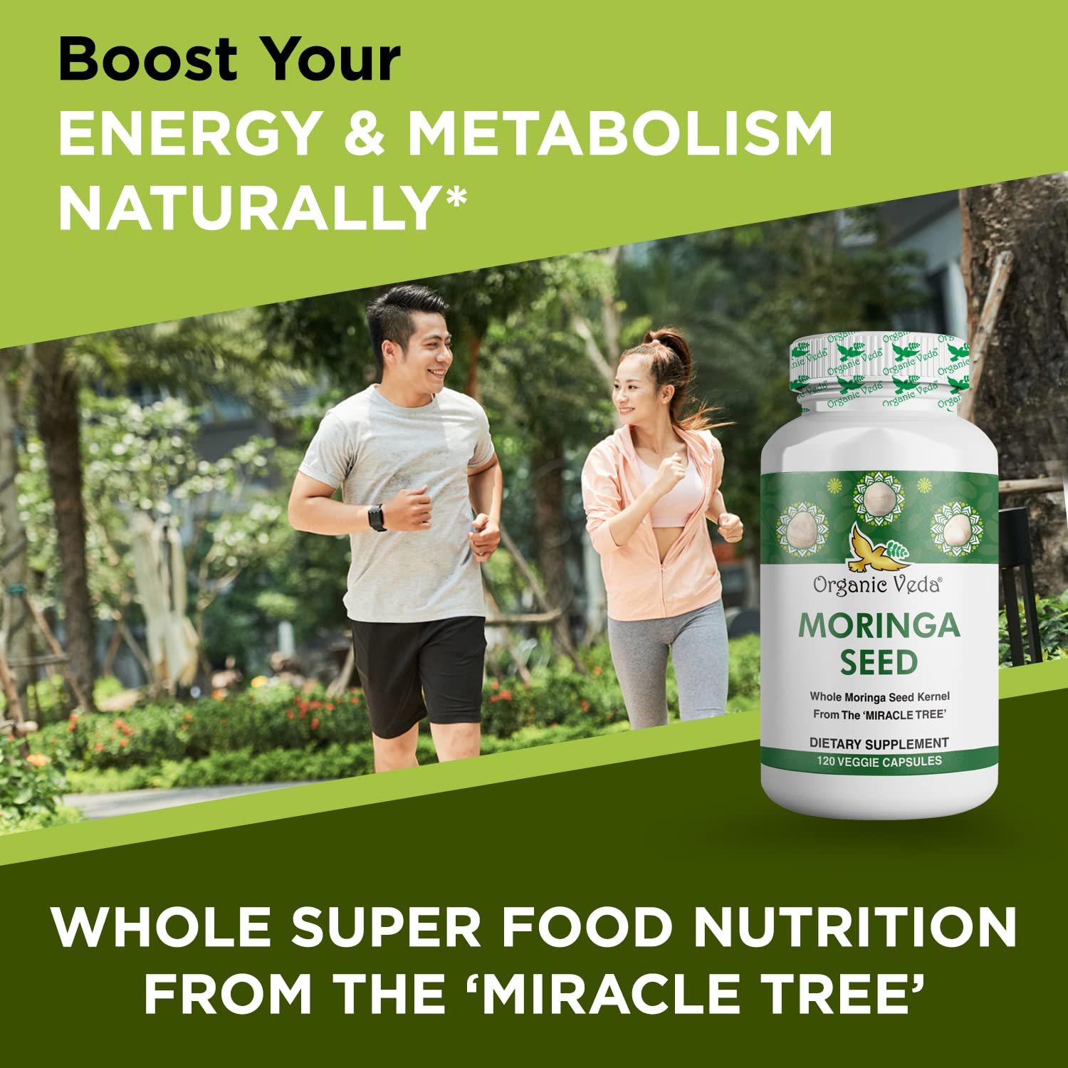 Organic Veda Moringa Seed Capsules - Pure Organic Moringa Capsules Seed Powder - Maple Wellness Supplements