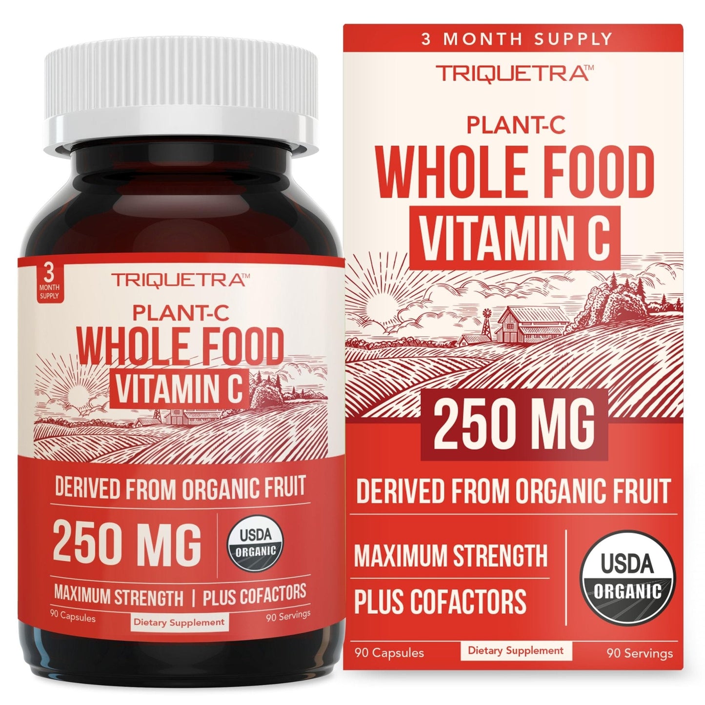Organic Vitamin C | Whole Food Vitamin C from Fruit Plus Absorption Enhancing Cofactors - Vegan, Enhanced Bioavailability - Immune Support - Maple Wellness Supplements
