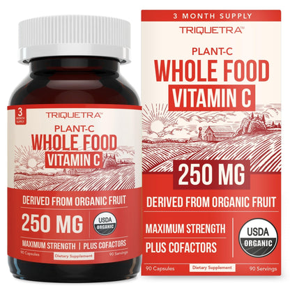 Organic Vitamin C | Whole Food Vitamin C from Fruit Plus Absorption Enhancing Cofactors - Vegan, Enhanced Bioavailability - Immune Support - Maple Wellness Supplements