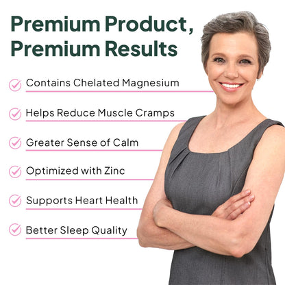 Organics Ocean Pure Magnesium Glycinate with Zinc - Maximum Strength Chelated Magnesium Supplement for Women and Men for Muscle Cramps and Sleep Support - 3 Bottles - Maple Wellness Supplements