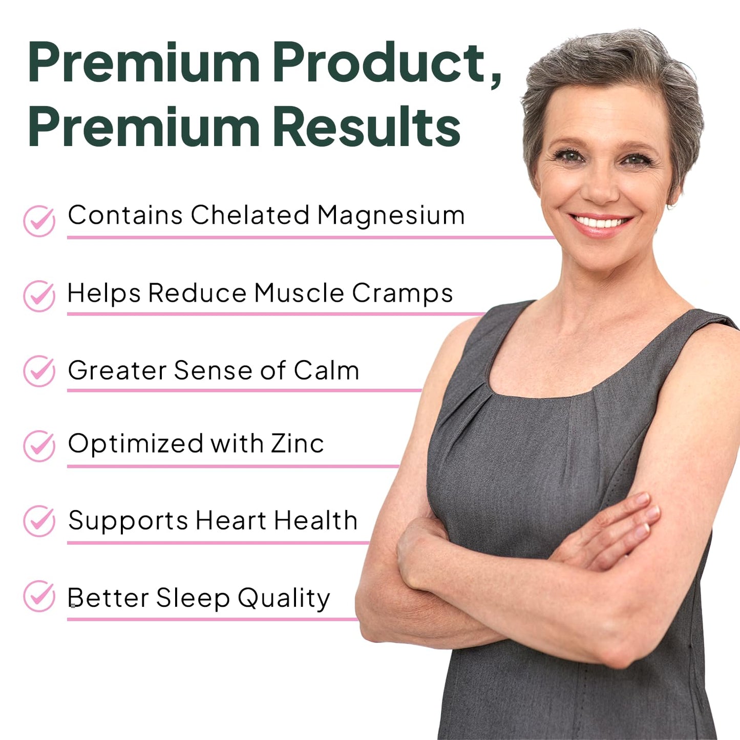 Organics Ocean Pure Magnesium Glycinate with Zinc - Maximum Strength Chelated Magnesium Supplement for Women and Men for Muscle Cramps and Sleep Support - 90 Capsule - Maple Wellness Supplements