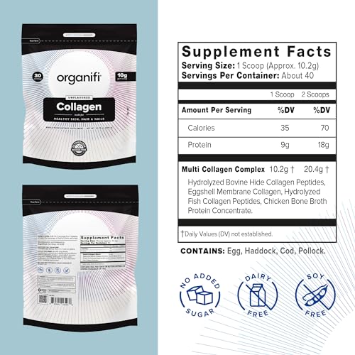 Organifi Collagen Powder - Fuller Hair, Stronger Nails, and Radiant Skin - Replenish - Maple Wellness Supplements