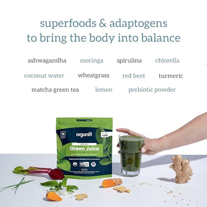 Organifi: GO Packs - Green Juice - Organic Superfood Supplement Powder - 15 Servings - Maple Wellness Supplements