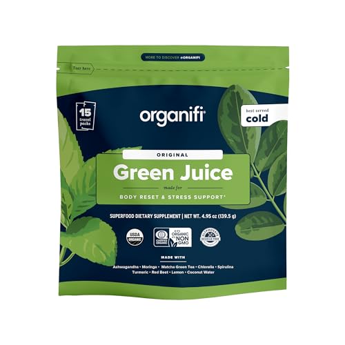 Organifi: GO Packs - Green Juice - Organic Superfood Supplement Powder - 15 Servings - Maple Wellness Supplements